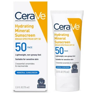 Cerave Hydrating Mineral Sunscreen SPF50 – 75 ml